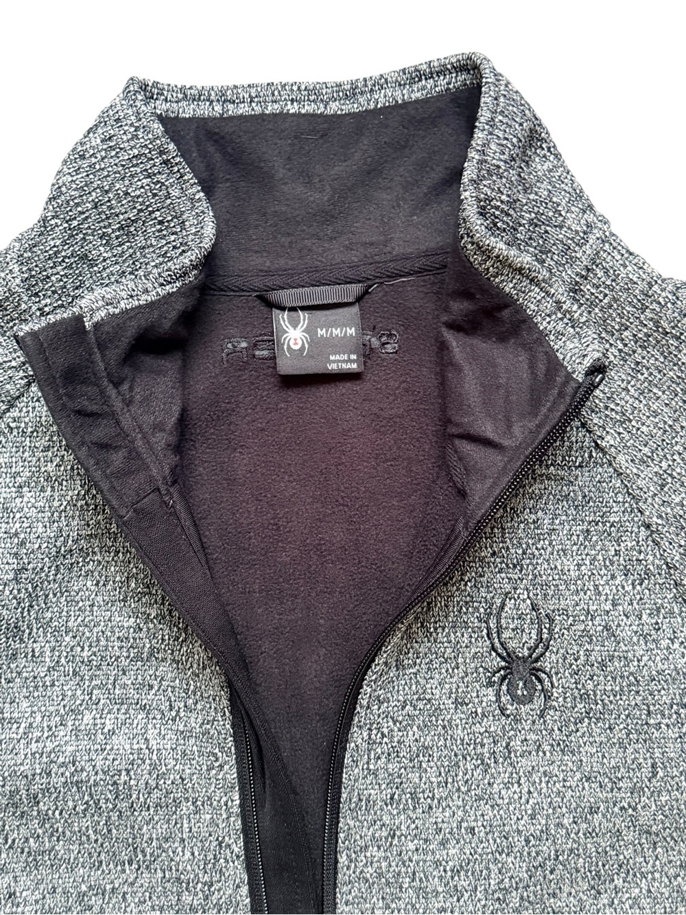 Spyder Women’s Gray Black Full Zip Performance Fleece Jacket Medium - Picture 5 of 15